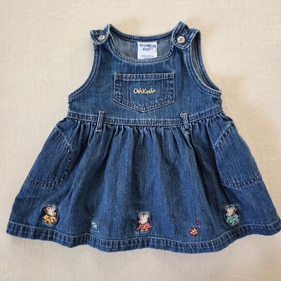 Vintage Oshkosh Mouse Embroidered Dress 12 months - Picture 1 of 6